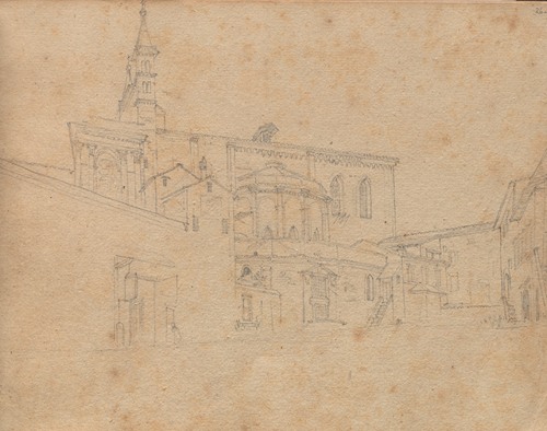 Album with Views of Rome and Surroundings, Landscape Studies, page 26a: Roman Architectural View
