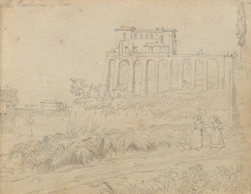 Album with Views of Rome and Surroundings, Landscape Studies, page 07a: “Villla Barberini in Rome”