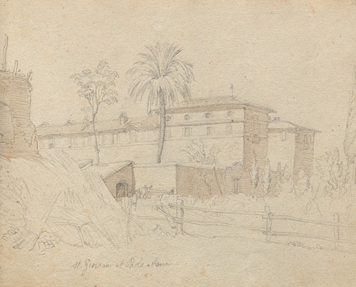 Album with Views of Rome and Surroundings, Landscape Studies, page 38a: :St. Giovanni e Paolo, Rome”