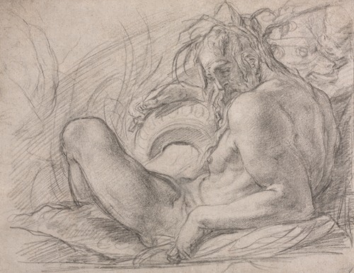 The River God Tiber (Study for a fresco, Miracle of the Snow, or the Foundation of Santa Maria Maggiore, Rome in the Canigiani chapel of S. Felicita, Florence)