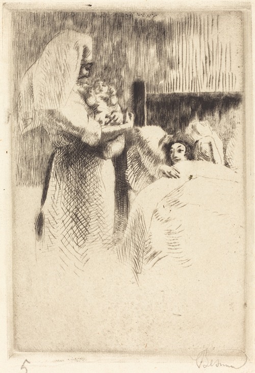 Birth Announcement for Anne-Élisabeth Besnard (Carte de naissance d’Anne-Élisabeth Besnard)