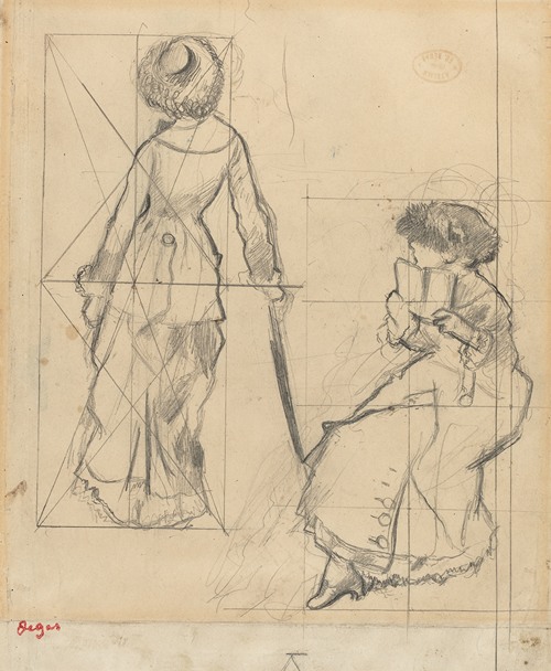Danseuse debout, le bras droit levé (Standing dancer, right arm raised) by  Edgar Degas - Artvee