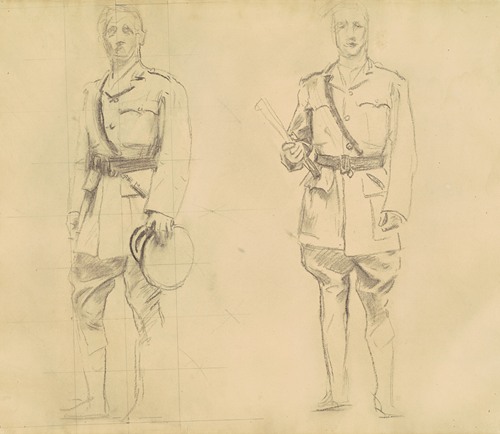 Studies of Generals Plumer and Haig for ‘General Officers of World War I’ (recto)