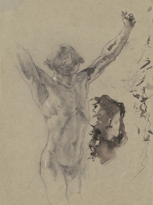 Study of the Figure and Head of Christ in ‘Christ on the Cross and Mary Magdalene’