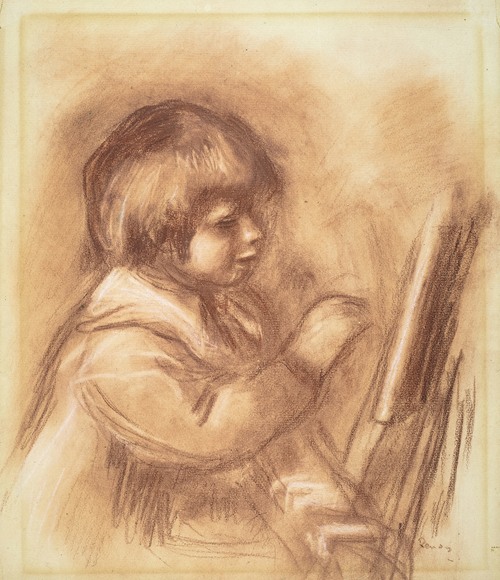 Allée Dans Un Bois, Femme Avec Enfant Dans Les Bras by Pierre-Auguste  Renoir - Artvee