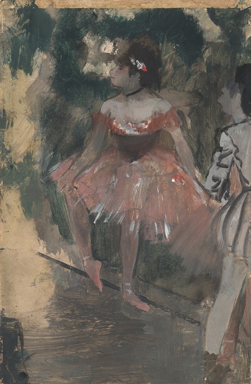 Danseuse debout, le bras droit levé (Standing dancer, right arm raised) by  Edgar Degas - Artvee