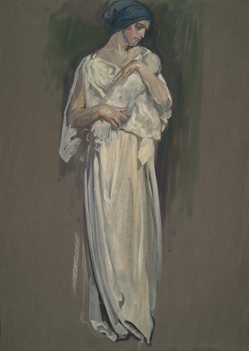 Early study for ‘The Infancy of Galahad,’ in the ‘Quest for the Holy Grail’ cycle at the Boston Public Library