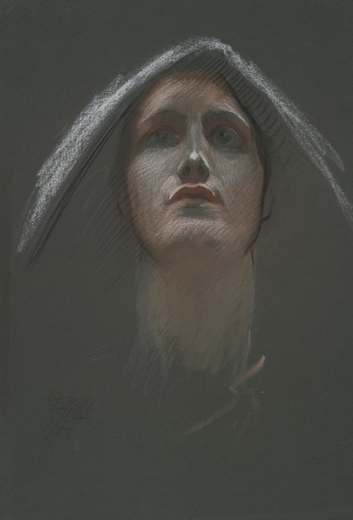 Study for figure of Religion rondel in the rotunda of the state capitol building in Harrisburg, Pennsylvania, 1902-1911