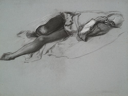Study for the reclining figure of Hamlet, from The Play Scene, Hamlet, act 3, scene 2