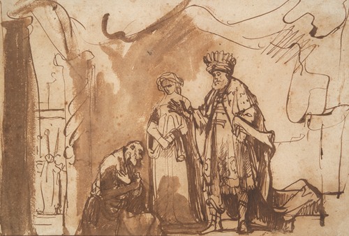 King Ahasuerus and Queen Esther Acknowledging Mordecai’s Role in Saving the Jews