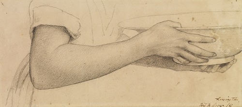 Oure Ladye of Saturday Night – Study of Arm and Hands for Angel Holding Bowl of Water