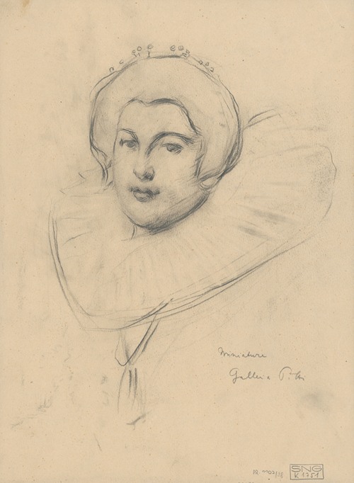 A study of a woman’s head according to a miniature in the PITTI gallery