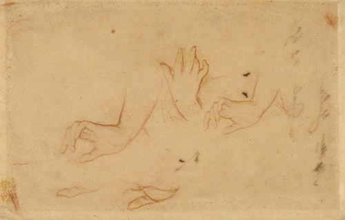 Esquisses de bras, mains et personnage by Narcisse-Virgile Diaz de La Peña  - Artvee