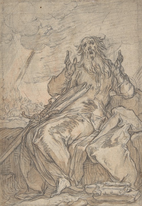 Saint Paul Seated, with his Conversion in the Background
