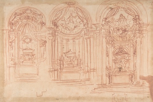 Design for a Catafalgue Used on the Occasion of the Canonization of Saint Mary Magdalen de’ Pazzi, Florence, 1669
