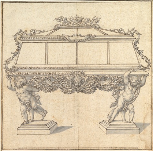 Design for a Sarcophagus Supported by Putti for the Church of S. Maria Maddalena de’ Pazzi, Florence.