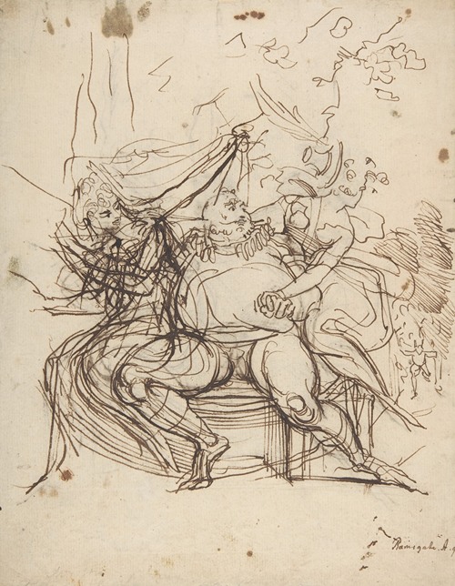 Falstaff with Mrs. Ford and Mrs. Page (Shakespeare, The Merry Wives of Windsor, Act 5, Scene 5)