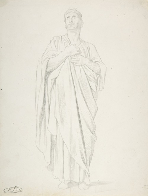 Study of an Apostle, for the painting of the Ascension in Saint-Germain-des-Pres, Paris (1839-1863)