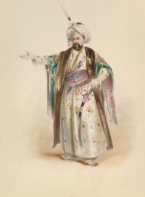 Costume Study for Bassa Selim in the ‘Abduction from the Seraglio’ by W.A. Mozart (ca. 1830-50)