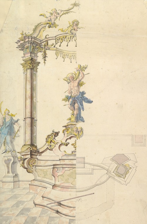 Design for an Altarpiece with a Figure of St. Sebastian