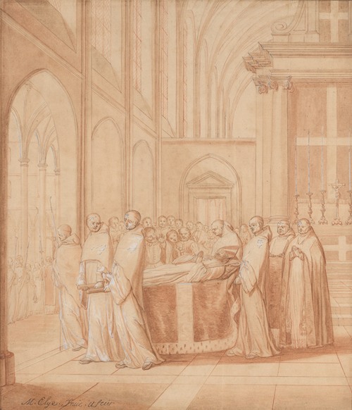 Feuillant monks carry the bier with the body of Jean de la Barrière