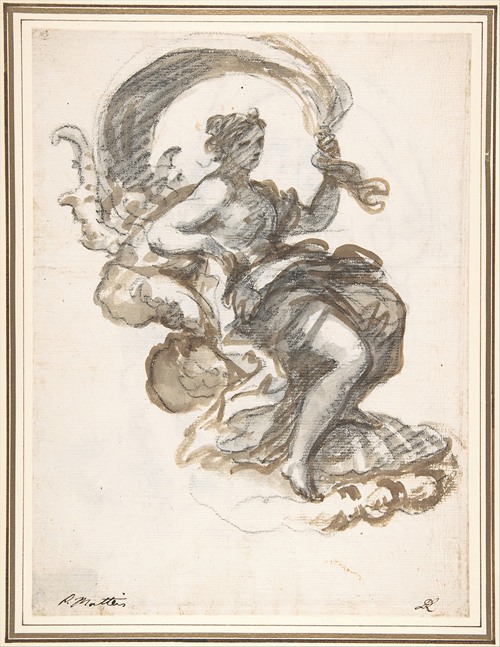 Studies of a Reclined Woman on a Seashell, for the Triumph of Galatea