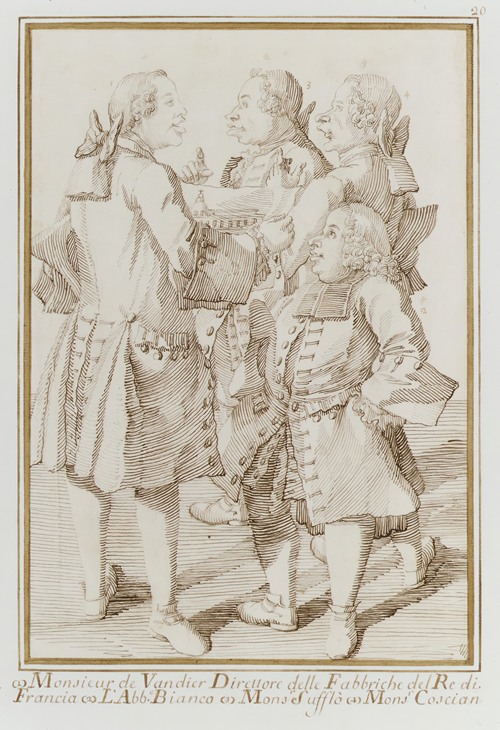 The Marquis de Vandières, Abbé Jean-Bernard Le Blanc, Germain Soufflot, and Charles-Nicolas Cochin, the Younger
