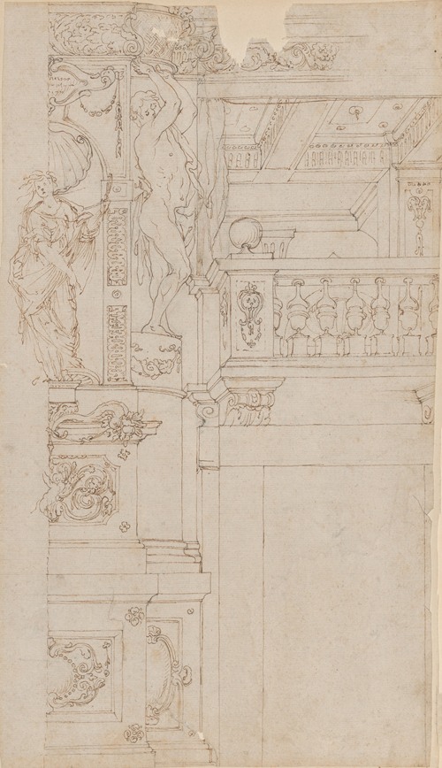 Studies for the trompe-l’oeil decorations of Palazzo Ducale (Palazzo Pitti), Florence