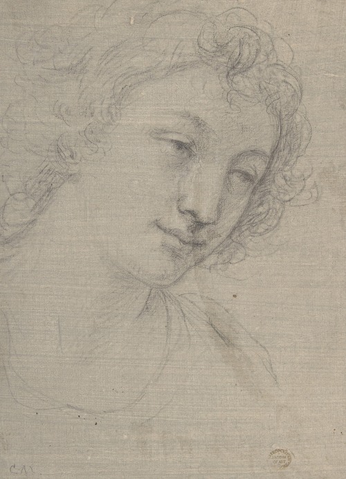 Figure of Young Man or Woman in Bust-length, in Three-Quarter View