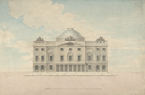 Design for the Facade of a Theater (Perspective)
