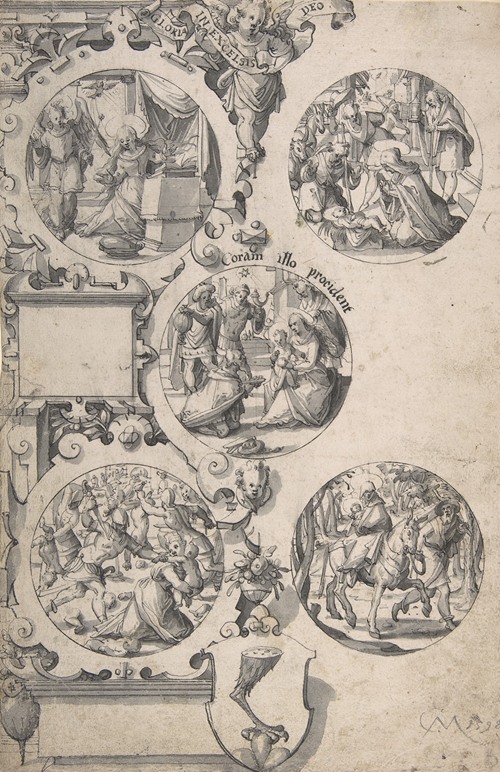 Design for a Painted Glass with Scene from the New Testament