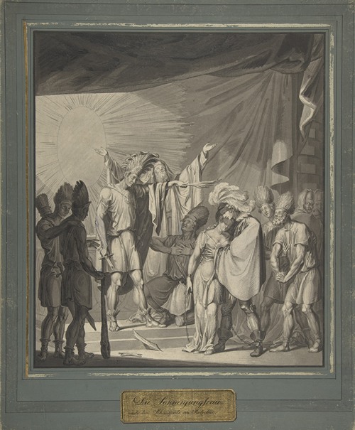 Sun King Anointing a Bound Couple, from August von Kotzebue’s Die Sonnenjungfrau
