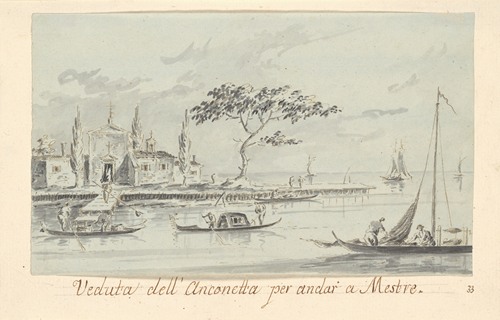 The Island of L’Anconetta, on the Way to Mestre, with the Church of La Madonnetta