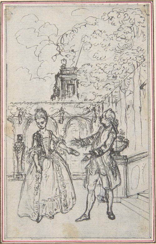 Design for a Scene in de Laujon’s ‘L’Amoureux de quinze ans, ou la Double-Fête..’