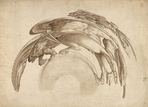 Soldier on Horseback in Catoptric Anamorphosis (after Hendrick Goltzius)