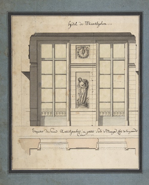 Section and Plan of the Small Dining Room of the Hôtel de Montholon