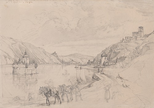 View of the Rhine with Pfalzgrafenstein Castle and Kaub Seen from the South-East