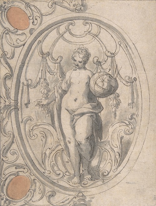 Design for an Ornamental Panel with the Figure of Astronomy
