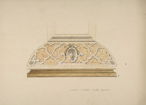 Design for the decoration of the stairway in the Chateau d’Ognon of M. deMachy (Oise, France)