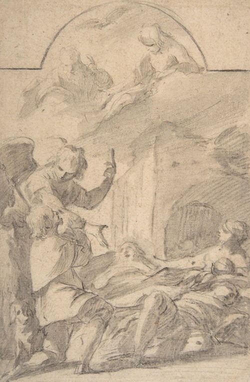 St. Roch Interceding before the Holy Trinity for Plague Victims