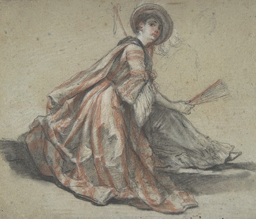 A Lady Holding a Fan (18th century)