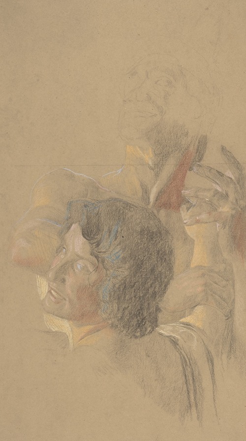 A male and a female figures (study for ‘Golgotha’)
