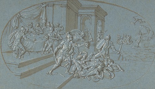 Fight Between Perseus And Phineus in the Palace of Cephus