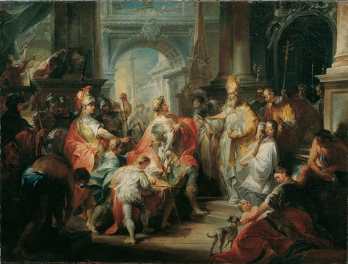 Der Heilige Ambrosius Verwehrt Kaiser Theodosius Den Eintritt In Den Mailänder Dom
