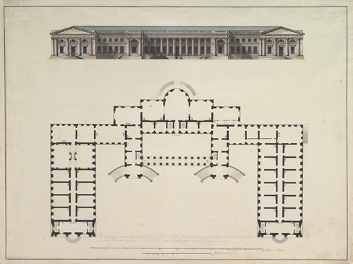 North Elevation and Ground Plan of the Alexander Palace at Tsarskoe Selo
