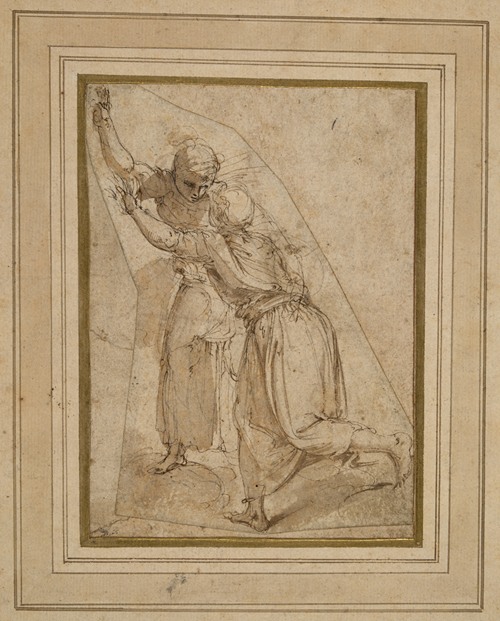 Two Female Figures, study for the Baptism of Christ in S. Francesco della Vigna, Venice
