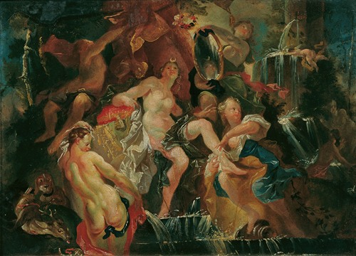 Das Bad der Diana (Rückseite; Die Erziehung des Bacchusknaben) (1759)