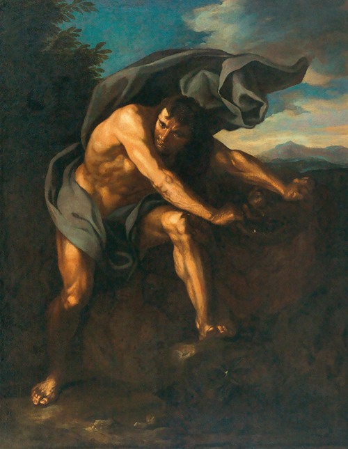 Hercules and the Nemean lion (17th Century)