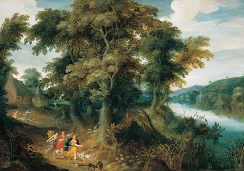 Diana and her nymphs hunting