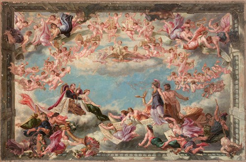 Allégorie avec Napoléon III et l’impératrice Eugénie